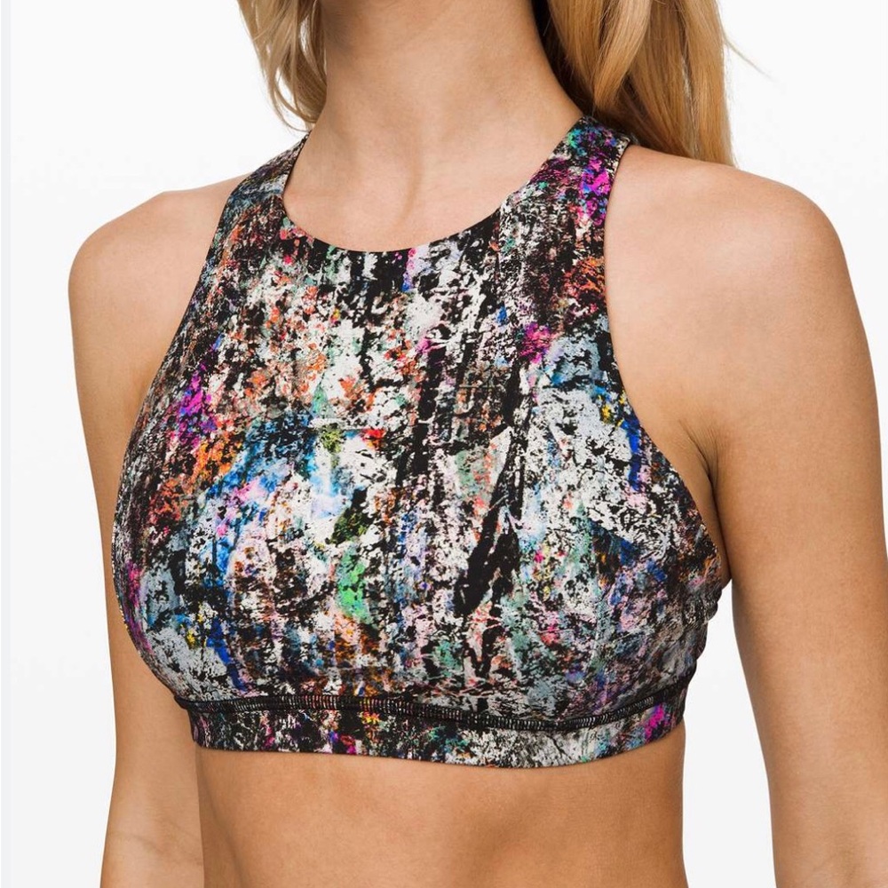 Lululemon Black Sports Serene Bra High Neck Racerback Size 4